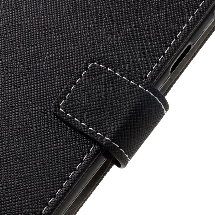 Cross Texture Phone Case Leather Wallet Stand for Samsung Galaxy A7 (2017) - Black-9