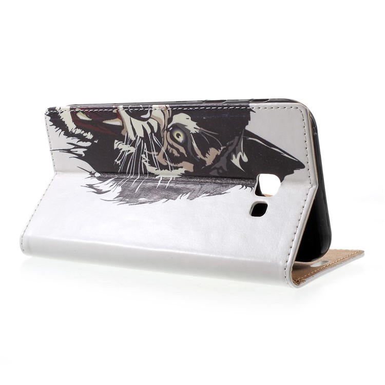 Patterned Leather Wallet Mobile Accessory Case for Samsung Galaxy A7 (2017) - Fierce Tiger-2