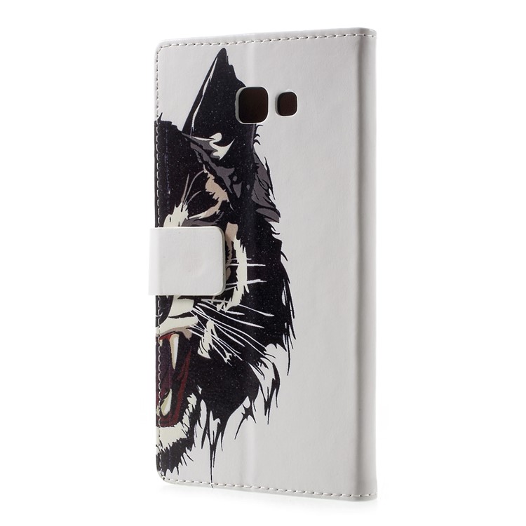 Patterned Leather Wallet Mobile Accessory Case for Samsung Galaxy A7 (2017) - Fierce Tiger-3