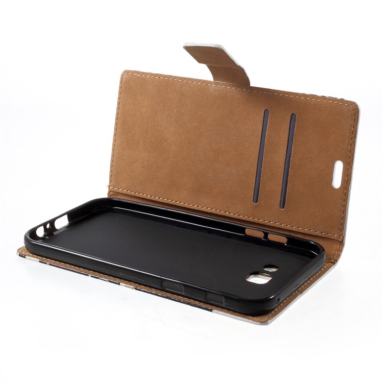 Patterned Leather Wallet Mobile Accessory Case for Samsung Galaxy A7 (2017) - Fierce Tiger-4