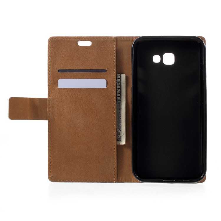 Patterned Leather Wallet Mobile Accessory Case for Samsung Galaxy A7 (2017) - Fierce Tiger-5