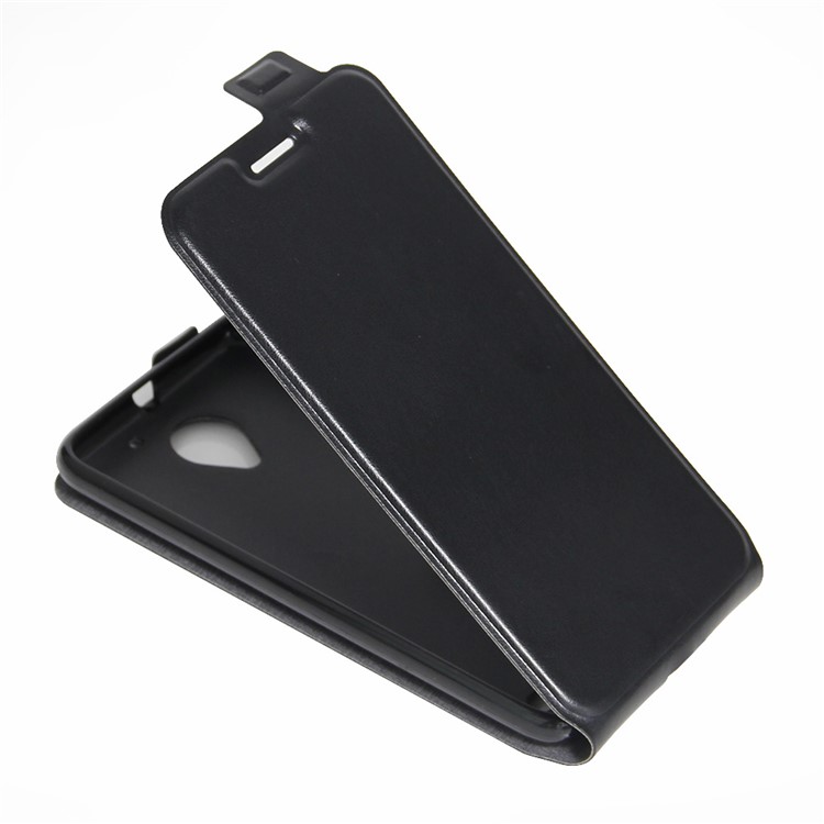 Vertical Flip Phone Case Crazy Horse Leather Cover for Lenovo Vibe C2 Power - Black-4