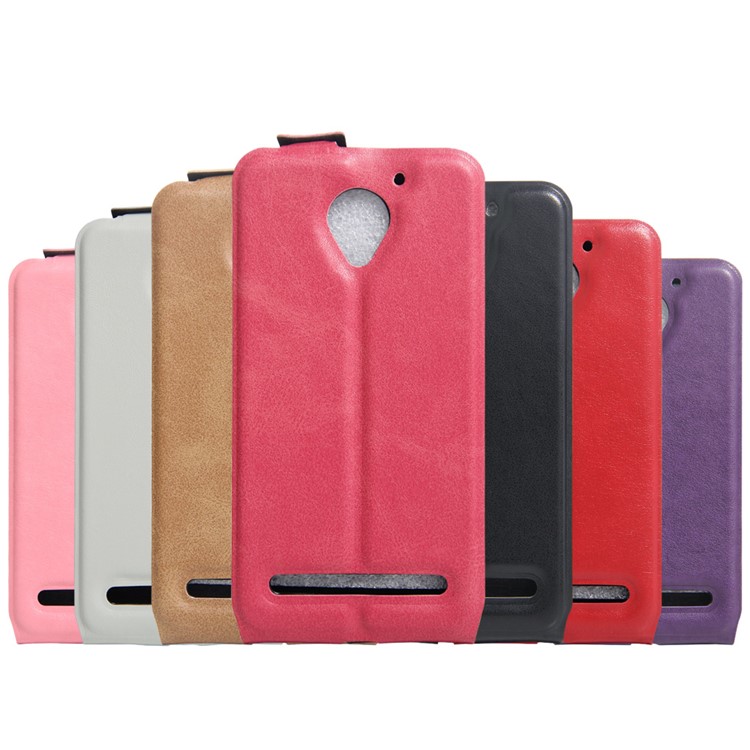 Vertical Flip Phone Case Crazy Horse Leather Cover for Lenovo Vibe C2 Power - Black-5