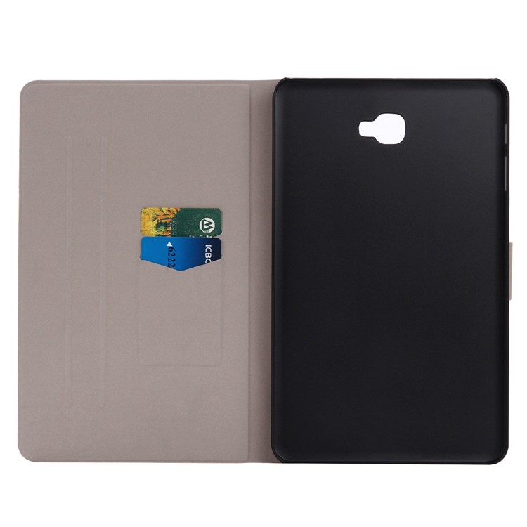 Patterned Leather Card Holder Case for Samsung Galaxy Tab A 10.1 T580 T585 - Bird Trapped in a House-6