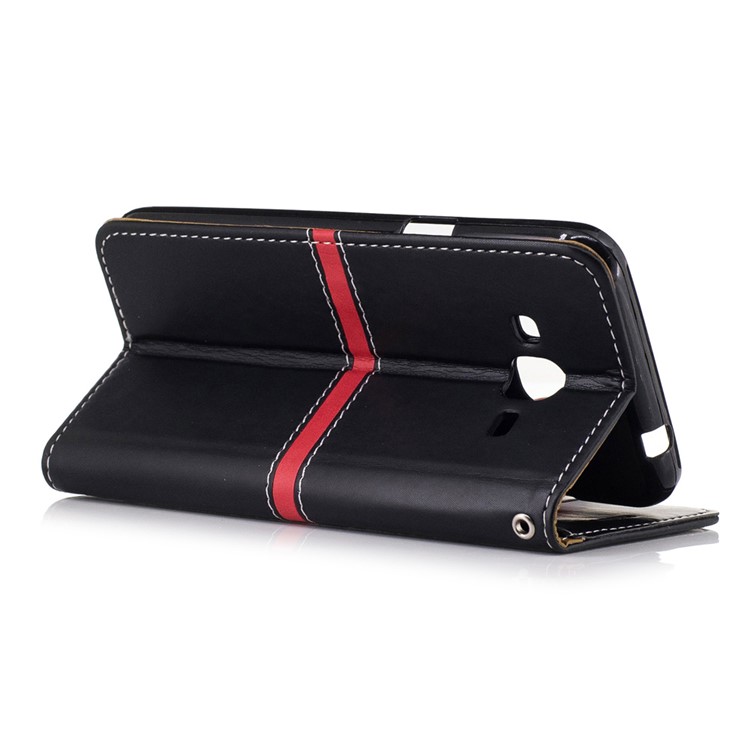 Phone Accessory Wallet Leather Stand Phone Case for Samsung Galaxy J3 (2016) / J3 - Black-3