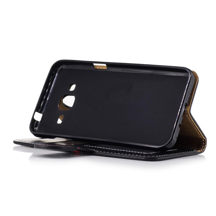 Phone Accessory Wallet Leather Stand Phone Case for Samsung Galaxy J3 (2016) / J3 - Black-4