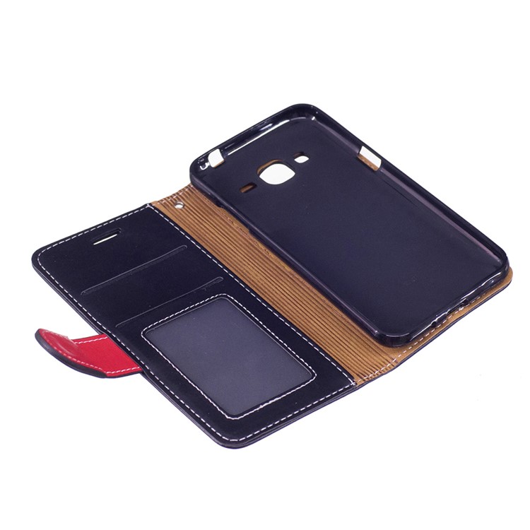 Phone Accessory Wallet Leather Stand Phone Case for Samsung Galaxy J3 (2016) / J3 - Black-7