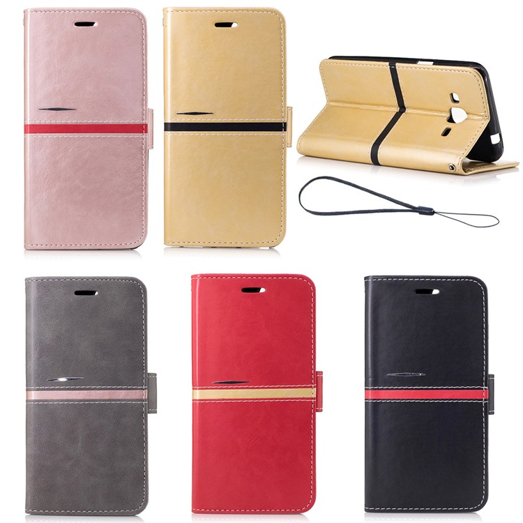 Phone Accessory Wallet Leather Stand Phone Case for Samsung Galaxy J3 (2016) / J3 - Black-8