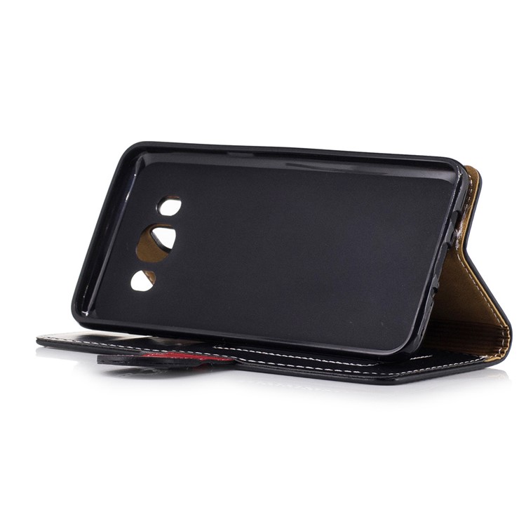 For Samsung Galaxy J5 (2016) SM-J510 Graceful Stitching Wallet Leather Phone Case Stand - Black-4
