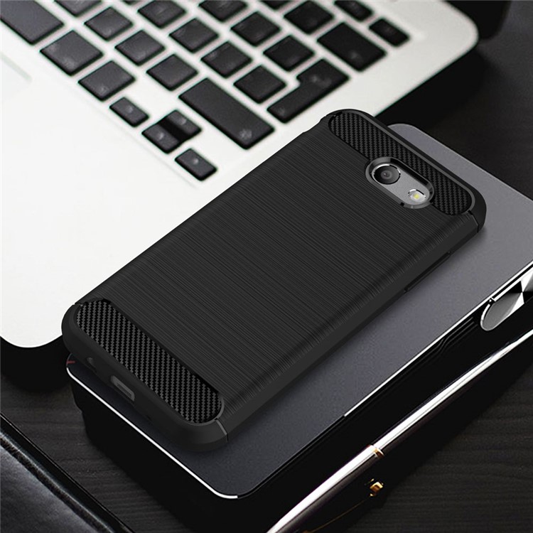 For Samsung Galaxy J3 Prime Carbon Fiber Texture Brushed Mobile TPU Case - Black-10