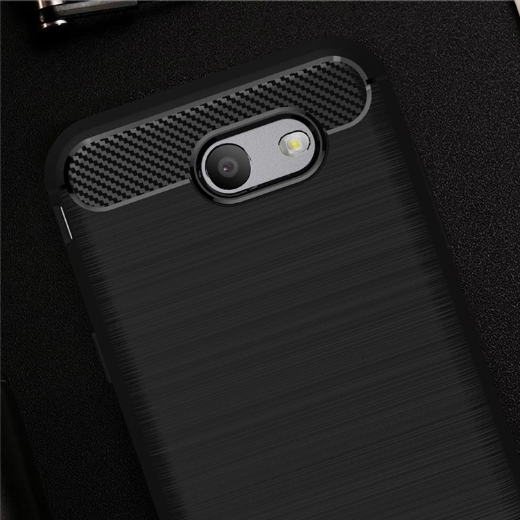 For Samsung Galaxy J3 Prime Carbon Fiber Texture Brushed Mobile TPU Case - Black-11