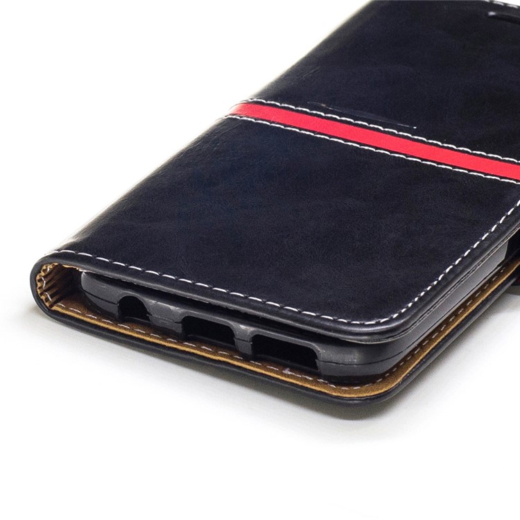 Graceful Stitching Wallet Leather Phone Case Stand for Samsung Galaxy S7 G930 - Black-5