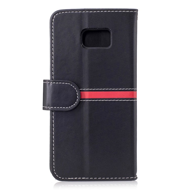 For Samsung Galaxy S7 edge SM-G935 Graceful Stitching Wallet Leather Phone Case Stand - Black-2