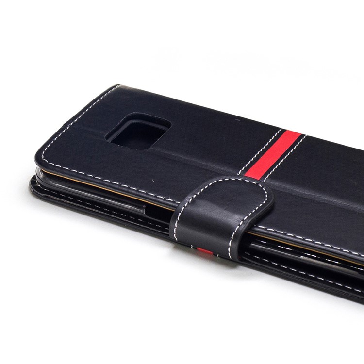 For Samsung Galaxy S7 edge SM-G935 Graceful Stitching Wallet Leather Phone Case Stand - Black-6