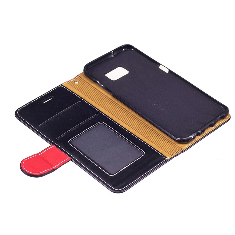 For Samsung Galaxy S7 edge SM-G935 Graceful Stitching Wallet Leather Phone Case Stand - Black-7