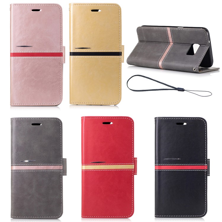For Samsung Galaxy S7 edge SM-G935 Graceful Stitching Wallet Leather Phone Case Stand - Black-8
