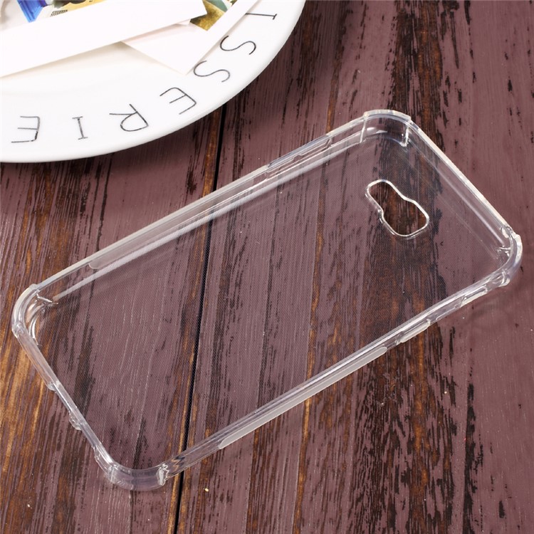 Non-slip Inner Glossy Outer TPU Mobile Case for Samsung Galaxy A7 (2017) - Transparent-2