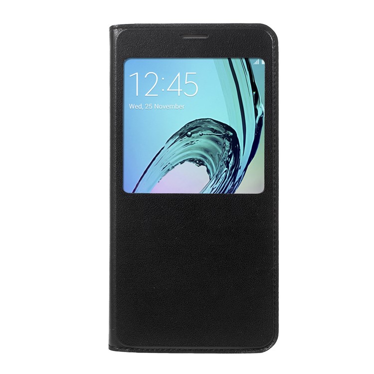 Information View Window Leather Mobile Case for Samsung Galaxy A9 (2016) - Black-2