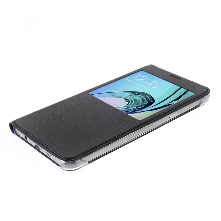 Information View Window Leather Mobile Case for Samsung Galaxy A9 (2016) - Black-4