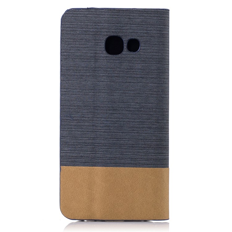 Two-color Linen Texture Leather Stand Case for Samsung Galaxy A5 (2017) - Dark Grey-2