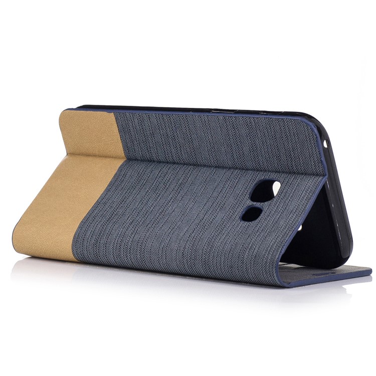 Two-color Linen Texture Leather Stand Case for Samsung Galaxy A5 (2017) - Dark Grey-3
