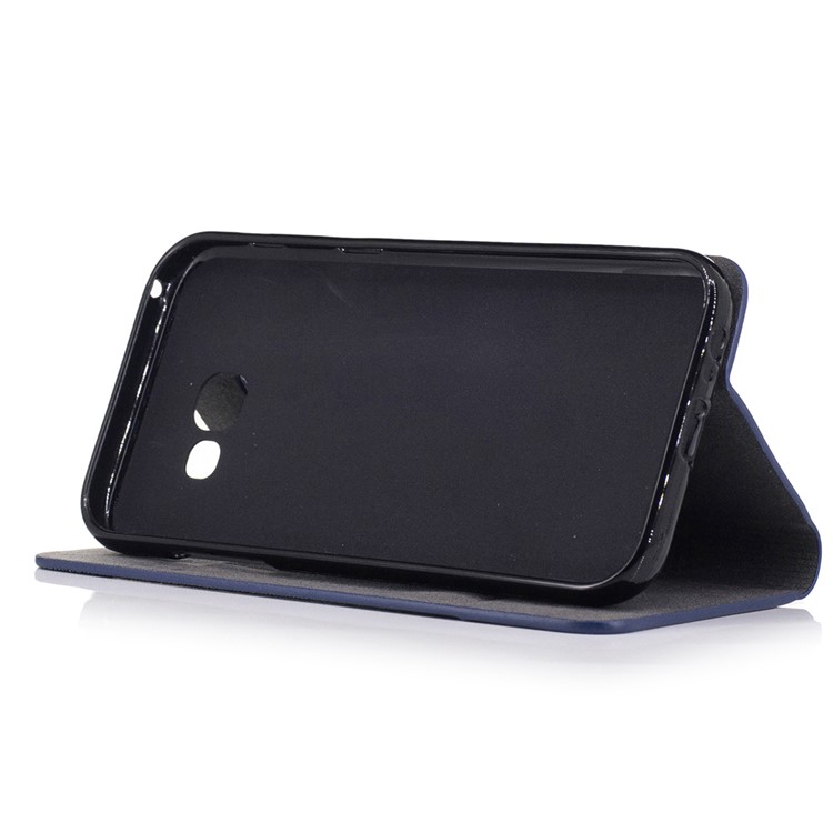 Two-color Linen Texture Leather Stand Case for Samsung Galaxy A5 (2017) - Dark Grey-4