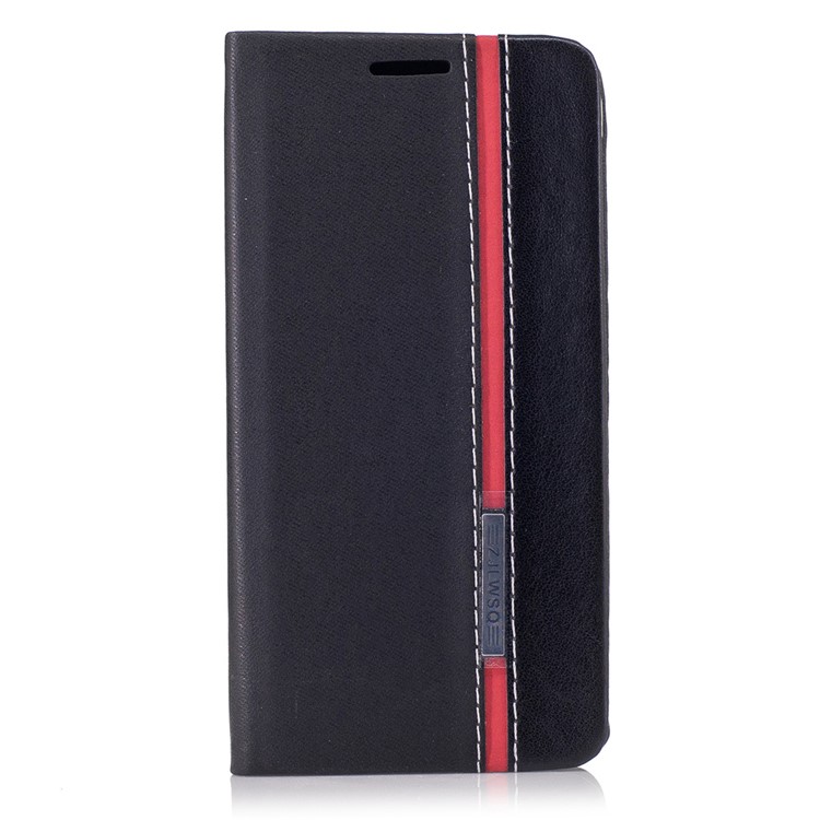 Bi-color Leather Card Holder Mobile Casing for Samsung Galaxy A5 (2017) - Black-1
