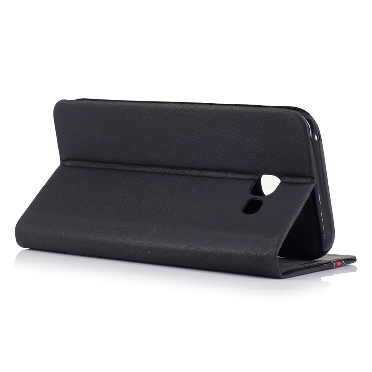 Bi-color Leather Card Holder Mobile Casing for Samsung Galaxy A5 (2017) - Black-3