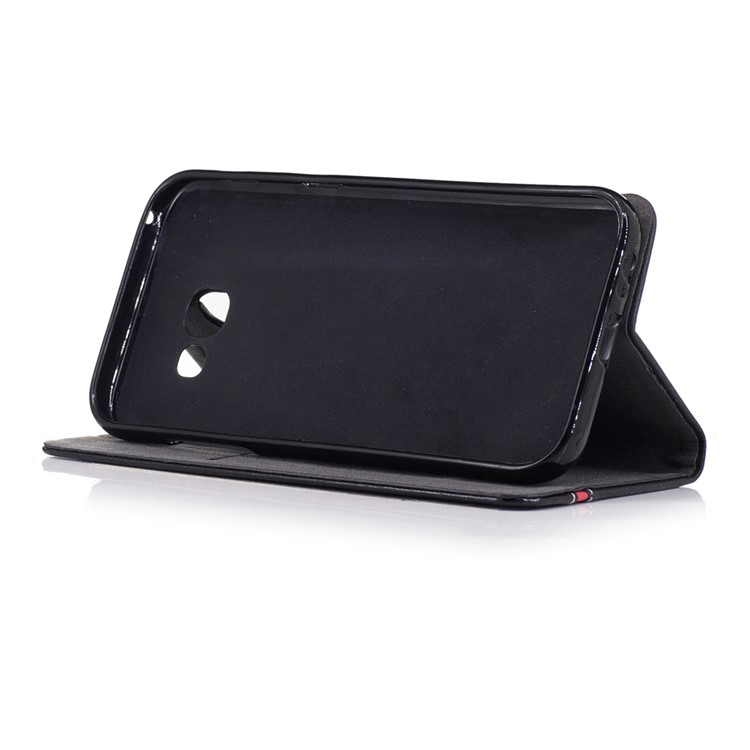 Bi-color Leather Card Holder Mobile Casing for Samsung Galaxy A5 (2017) - Black-4