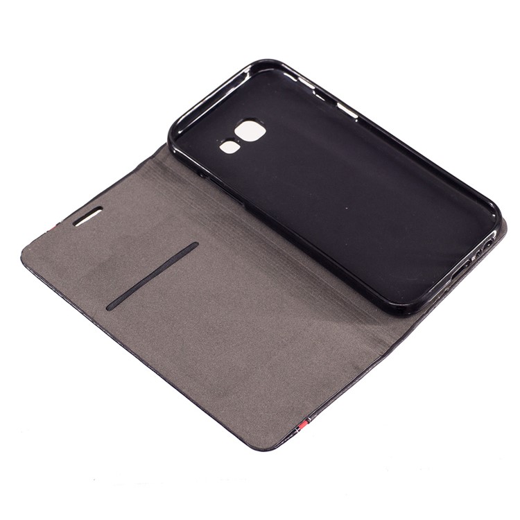 Bi-color Leather Card Holder Mobile Casing for Samsung Galaxy A5 (2017) - Black-7