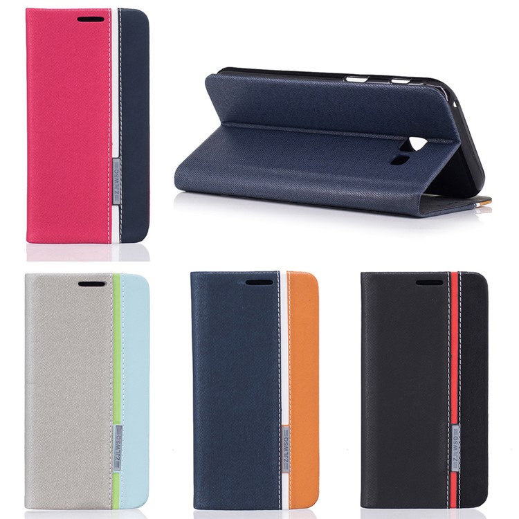 Bi-color Leather Card Holder Mobile Casing for Samsung Galaxy A5 (2017) - Black-9