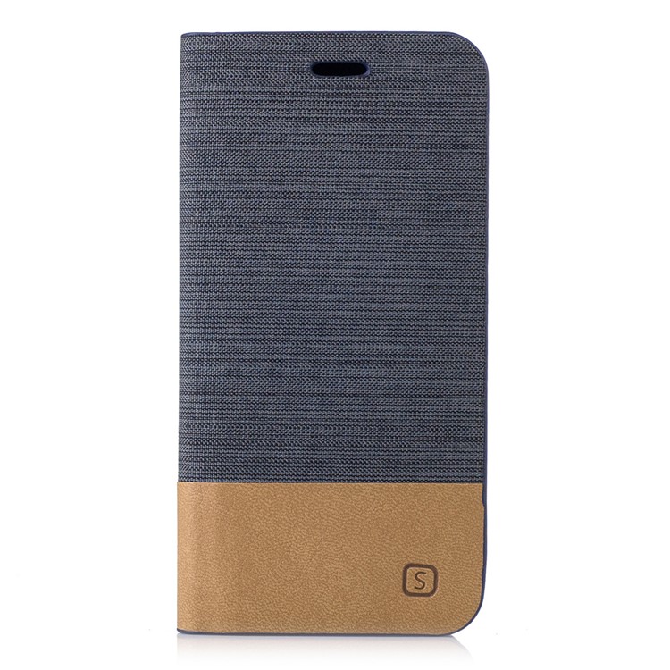 Contrast Color Linen Leather Phone Case for Samsung Galaxy A3 (2017) - Dark Grey-1