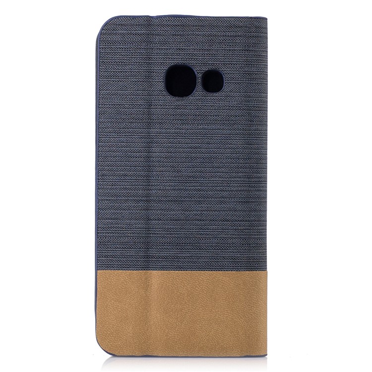 Contrast Color Linen Leather Phone Case for Samsung Galaxy A3 (2017) - Dark Grey-2