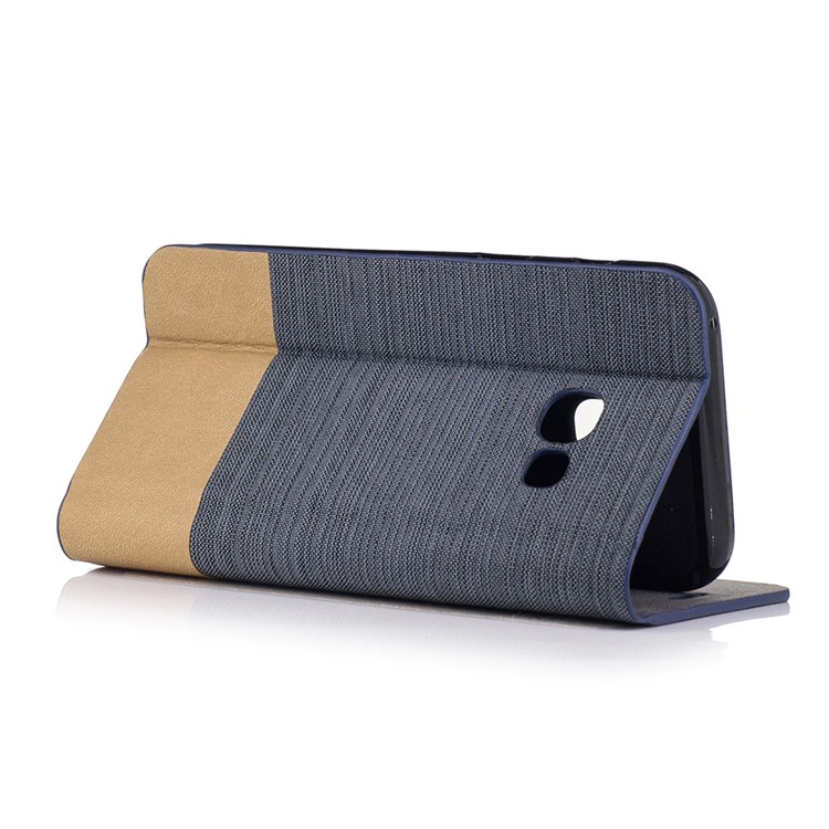 Contrast Color Linen Leather Phone Case for Samsung Galaxy A3 (2017) - Dark Grey-3