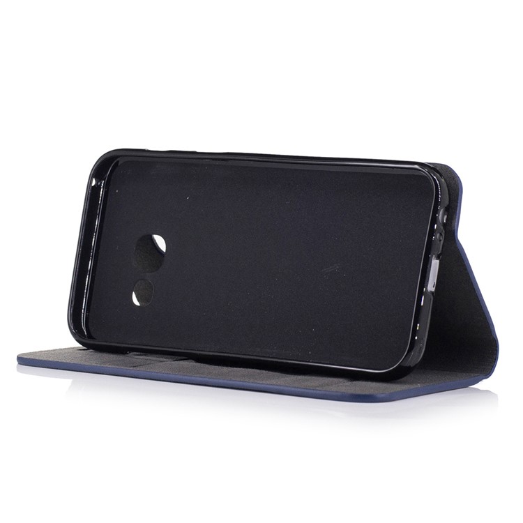 Contrast Color Linen Leather Phone Case for Samsung Galaxy A3 (2017) - Dark Grey-4