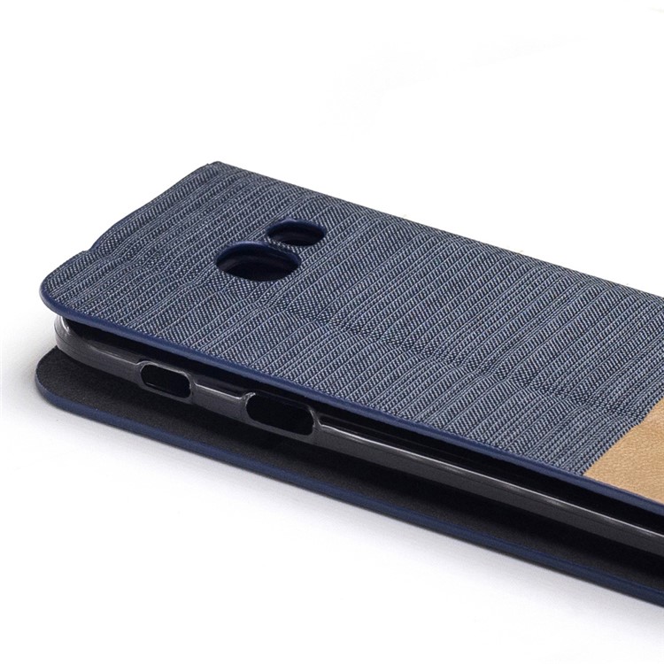 Contrast Color Linen Leather Phone Case for Samsung Galaxy A3 (2017) - Dark Grey-6