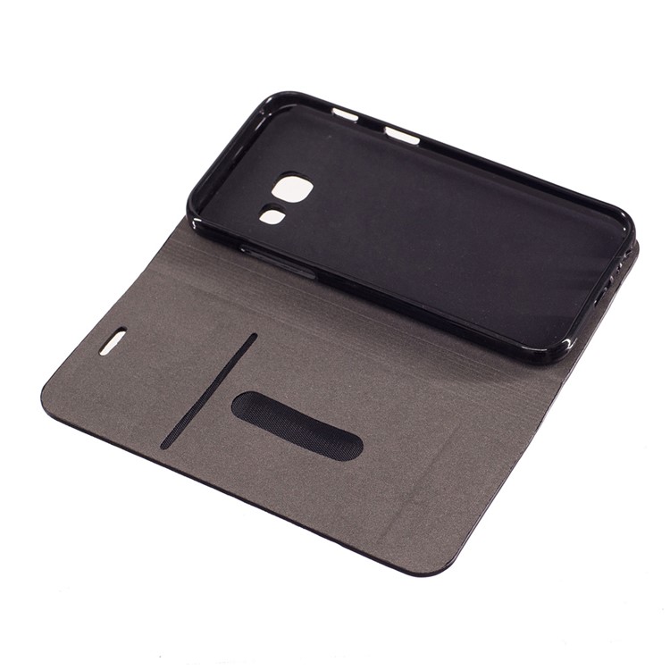Contrast Color Linen Leather Phone Case for Samsung Galaxy A3 (2017) - Dark Grey-7
