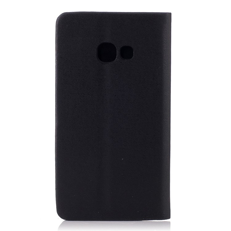 Contrast Color Leather Card Holder Phone Case with Stand for Samsung Galaxy A3 2017 - Black-2