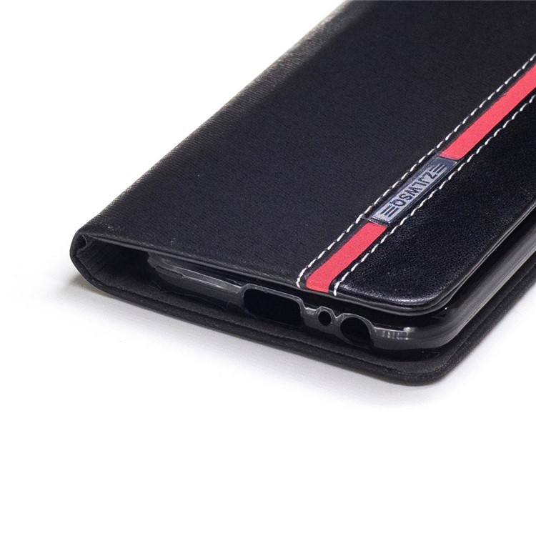 Contrast Color Leather Card Holder Phone Case with Stand for Samsung Galaxy A3 2017 - Black-5