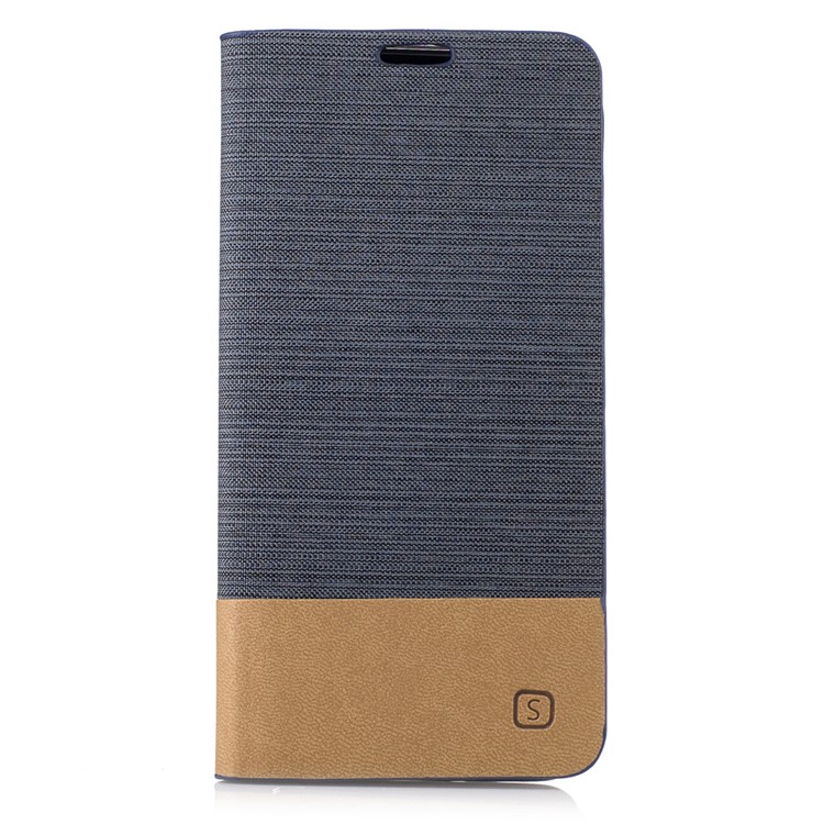 Two-tone Linen Leather Stand Phone Casing for Samsung Galaxy J3 (2017) - Dark Grey-1
