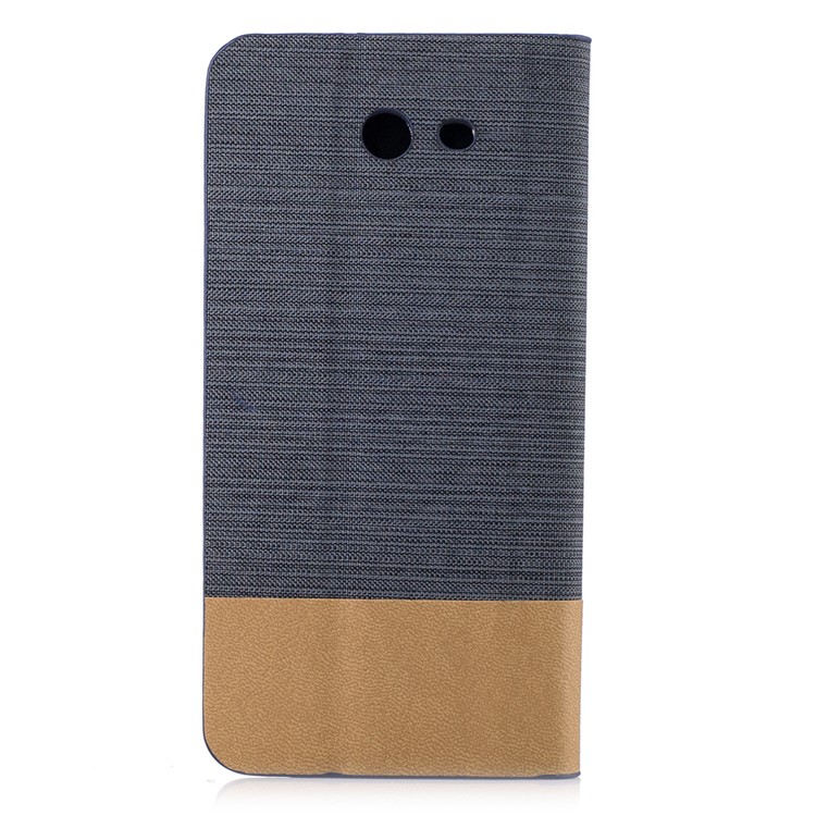 Two-tone Linen Leather Stand Phone Casing for Samsung Galaxy J3 (2017) - Dark Grey-2