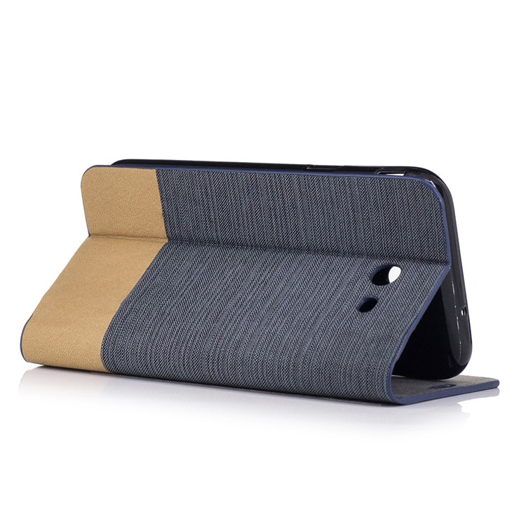 Two-tone Linen Leather Stand Phone Casing for Samsung Galaxy J3 (2017) - Dark Grey-3