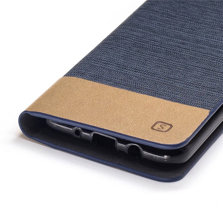 Two-tone Linen Leather Stand Phone Casing for Samsung Galaxy J3 (2017) - Dark Grey-5