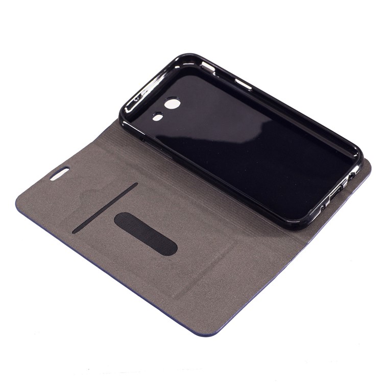 Two-tone Linen Leather Stand Phone Casing for Samsung Galaxy J3 (2017) - Dark Grey-7