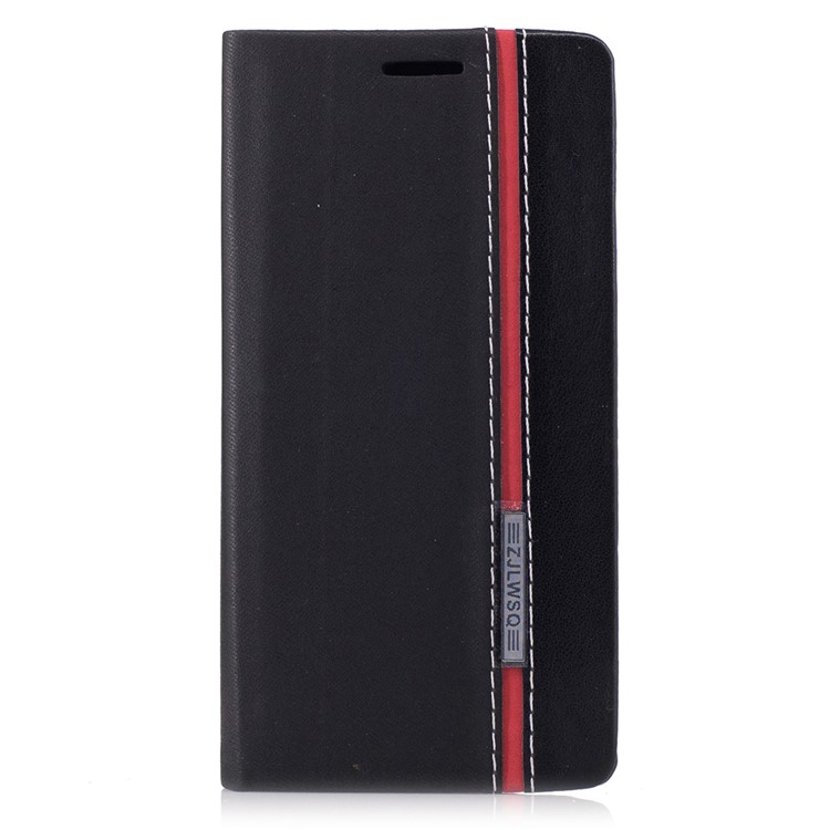 Contrast Color Leather Wallet Phone Case with Stand for Samsung Galaxy J3 (2017) - Black-1