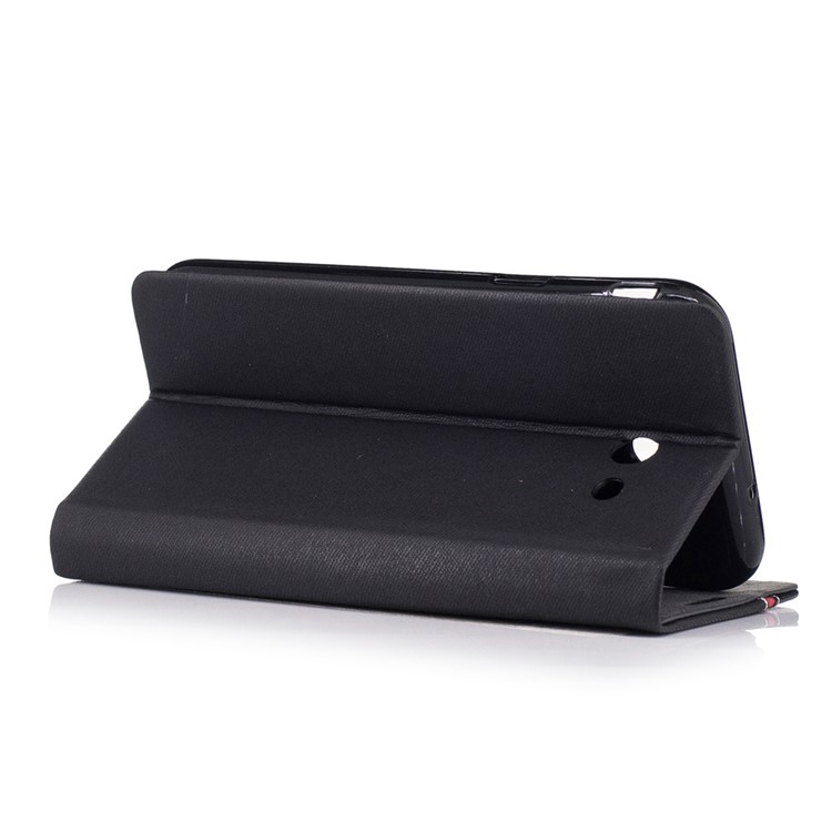 Contrast Color Leather Wallet Phone Case with Stand for Samsung Galaxy J3 (2017) - Black-3