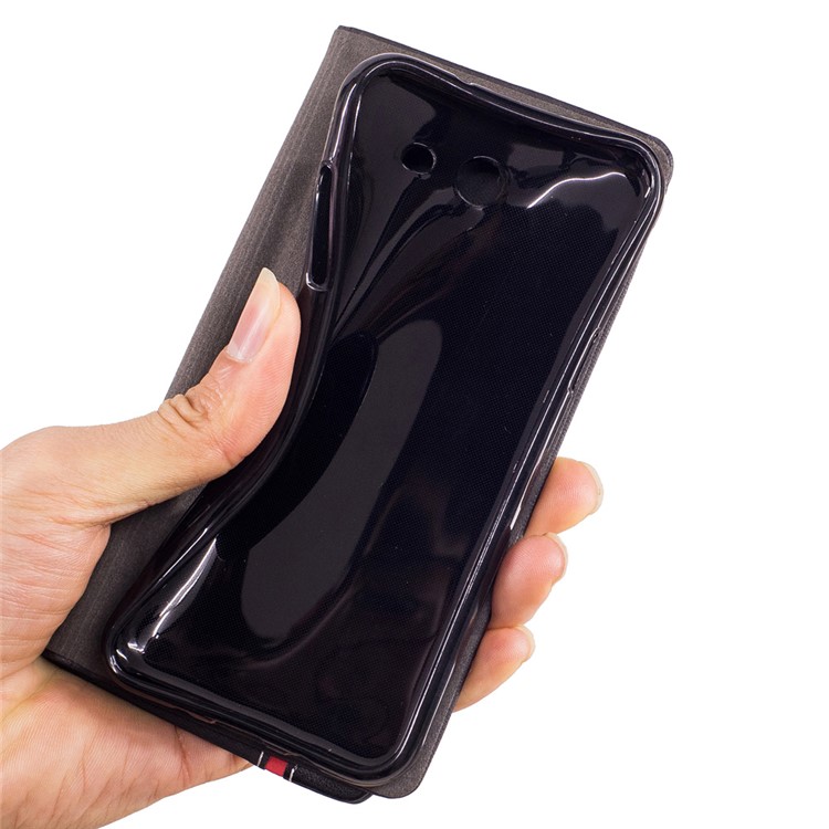 Contrast Color Leather Wallet Phone Case with Stand for Samsung Galaxy J3 (2017) - Black-8