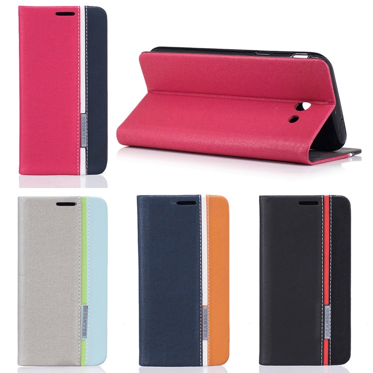Contrast Color Leather Wallet Phone Case with Stand for Samsung Galaxy J3 (2017) - Black-9
