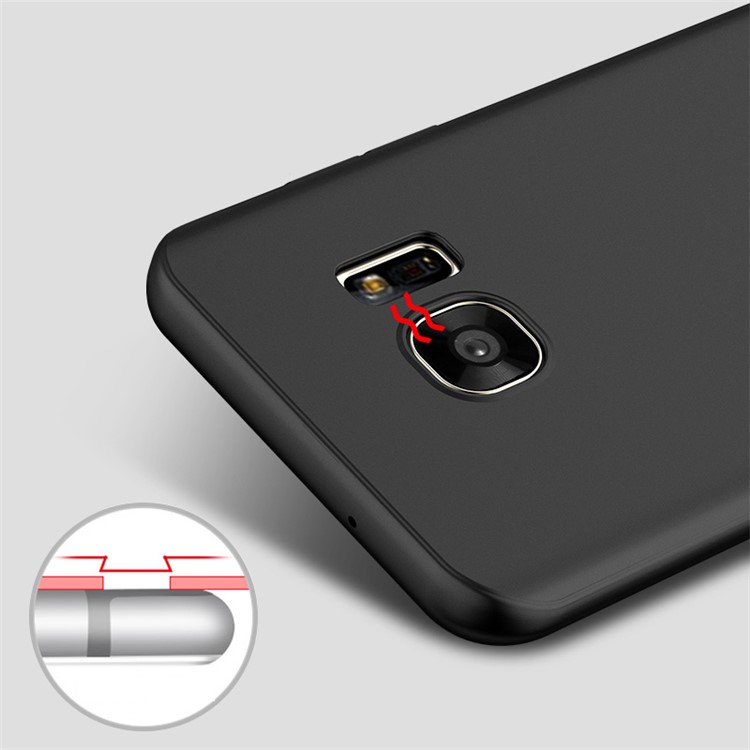 CAFELE Matte Anti-fingerprint 0.6mm TPU Skin Case for Samsung Galaxy S7 Edge G935 - Jet Black-2