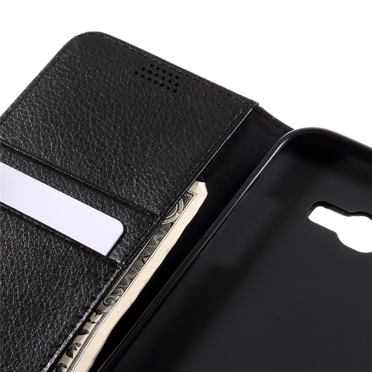 Litchi Grain Stand Leather Wallet Phone Case for Samsung Galaxy A5 (2017) - Black-9